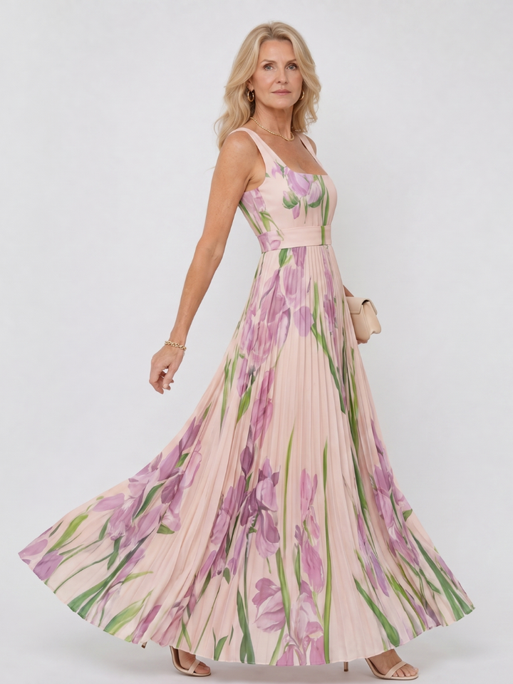 Livia | Sleeveless Pleated Midi Dress