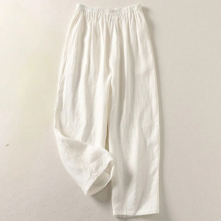 Amalia | Cotton-Linen Wide-Leg Trousers