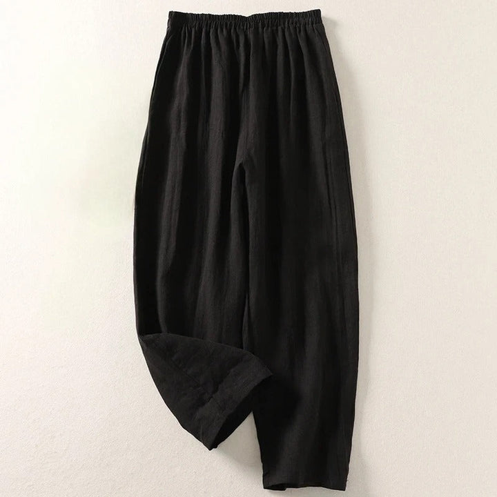 Amalia | Cotton-Linen Wide-Leg Trousers