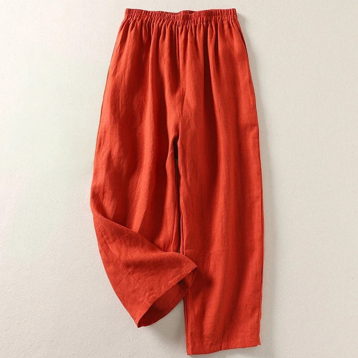 Amalia | Cotton-Linen Wide-Leg Trousers