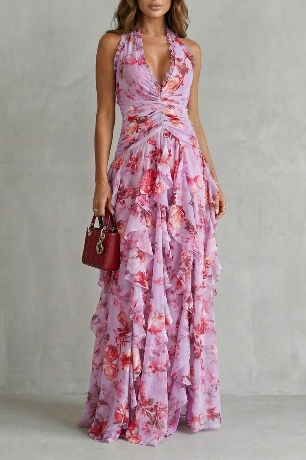 Camila | Elegant Halter Maxi Dress