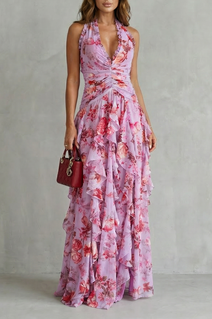 Camila | Elegant Halter Maxi Dress
