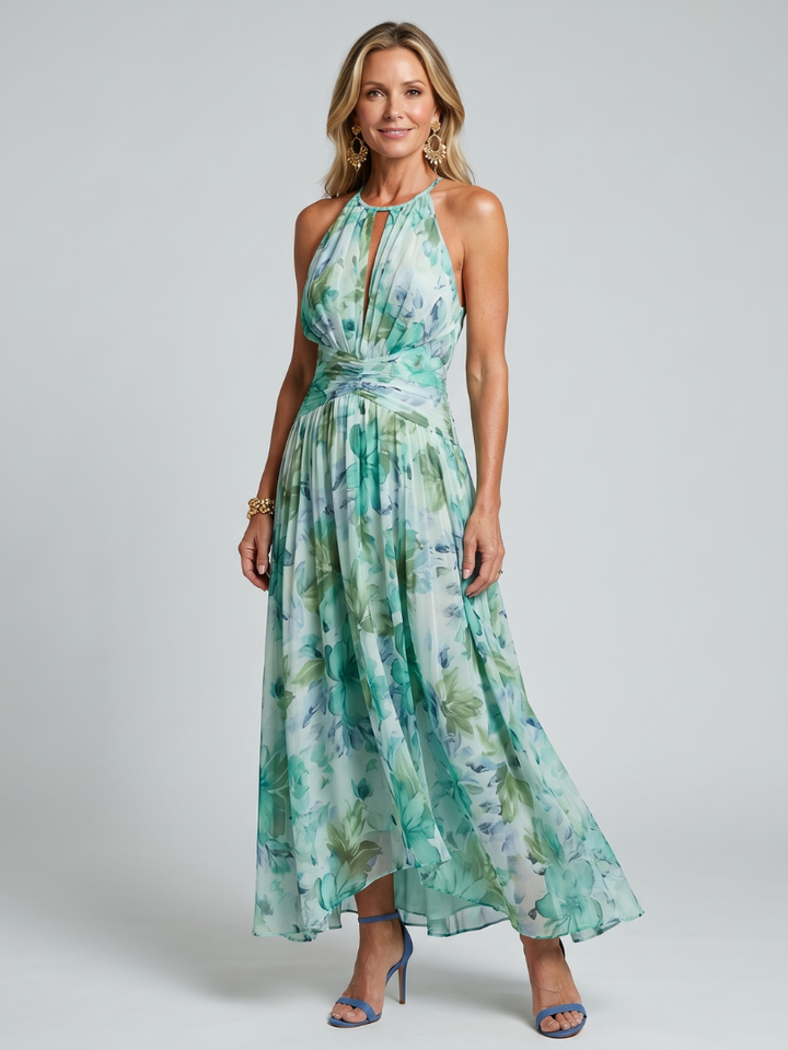 Portia | Pleated Floral Midi Dress