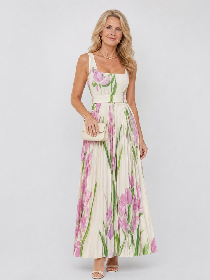 Livia | Sleeveless Pleated Midi Dress