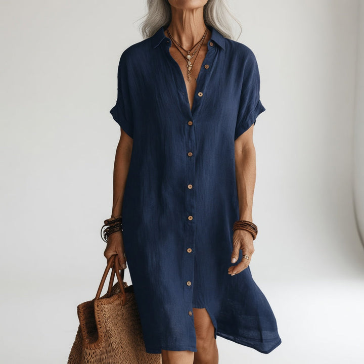 Timea | Breathable Midi Shirt Dress