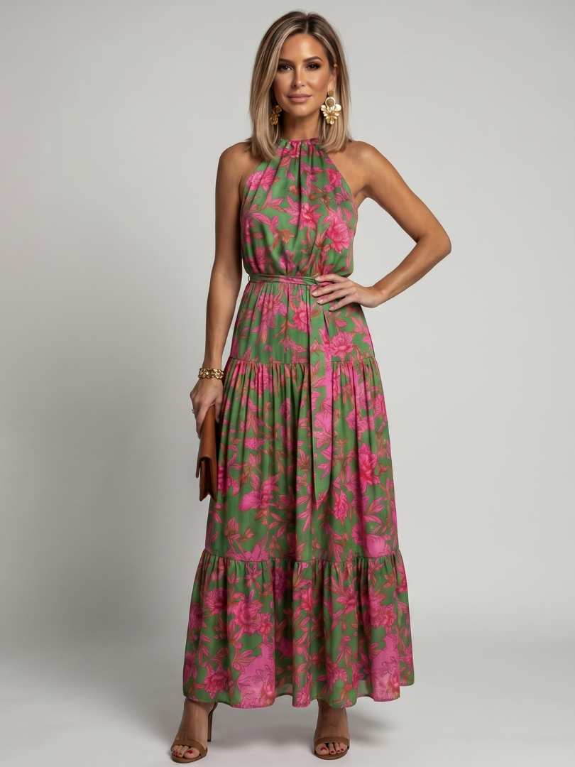 Rosalie | Draped Halter Midi Dress