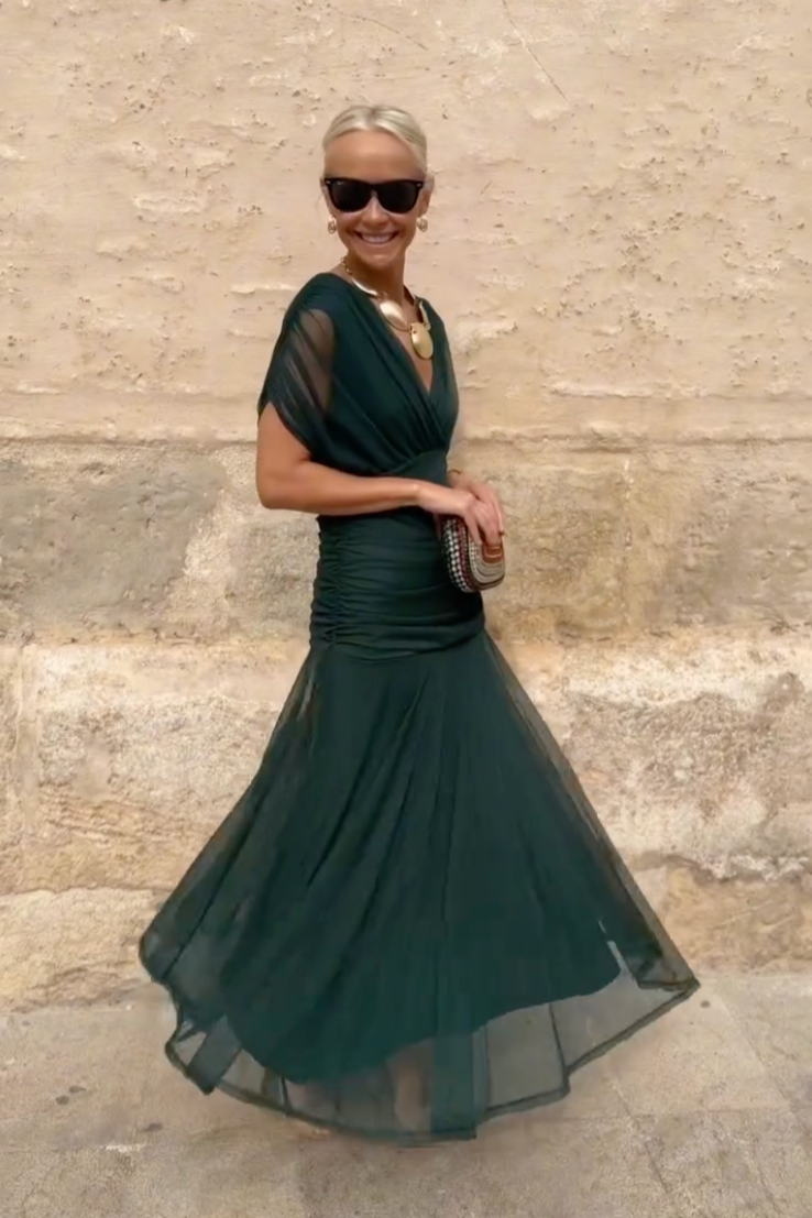Santana | Elegant V-Neck Maxi Dress