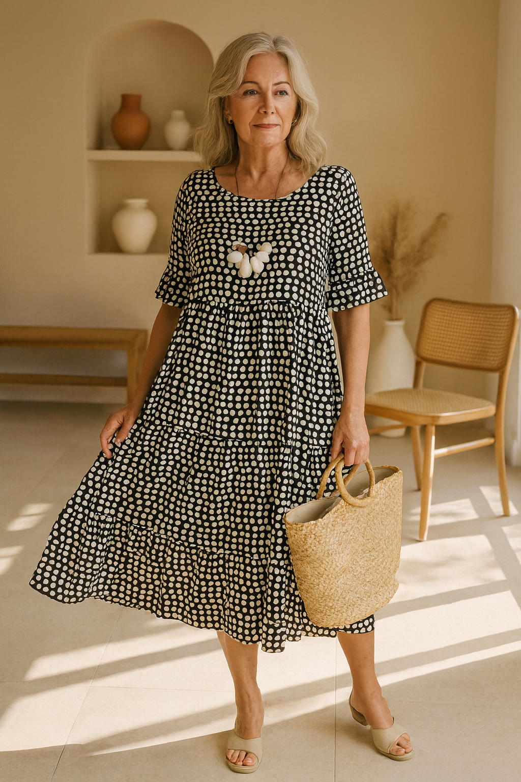 Noemie | Flowing Elegant Midi Dress