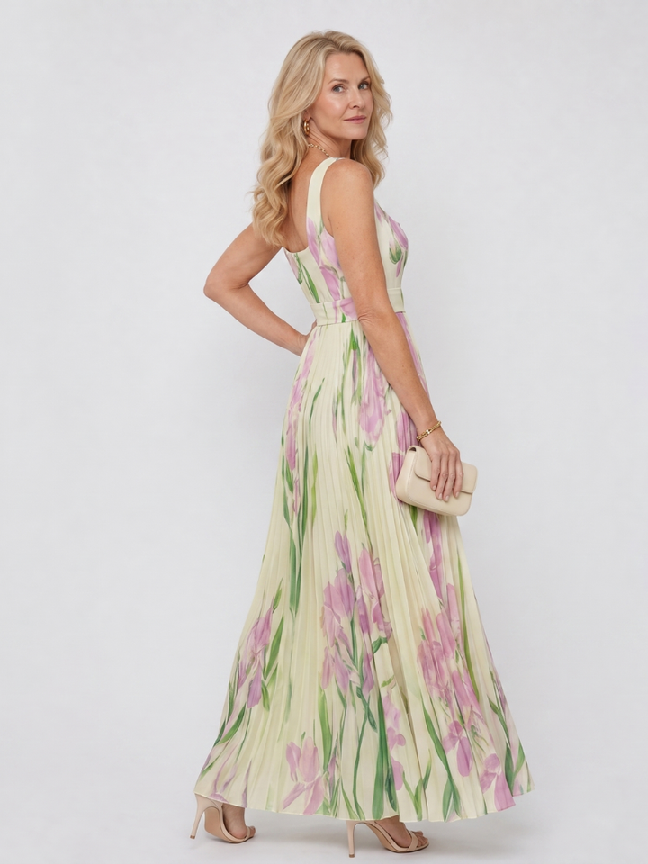 Livia | Sleeveless Pleated Midi Dress