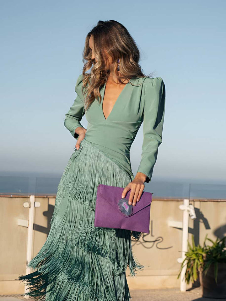 Ronda | Elegant Fringe Maxi Dress