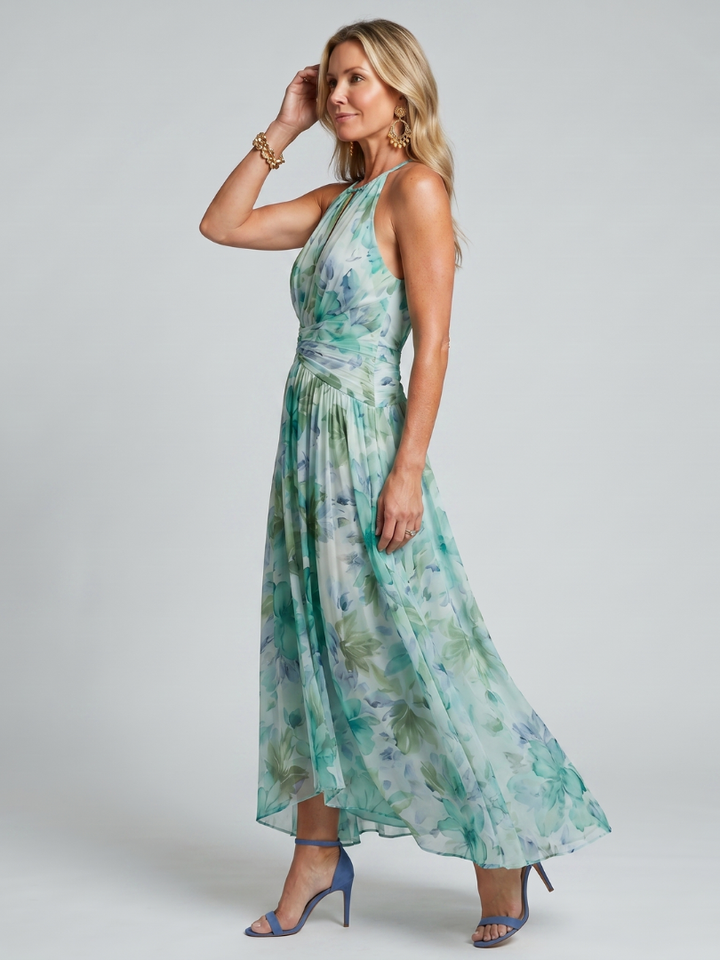 Portia | Pleated Floral Midi Dress