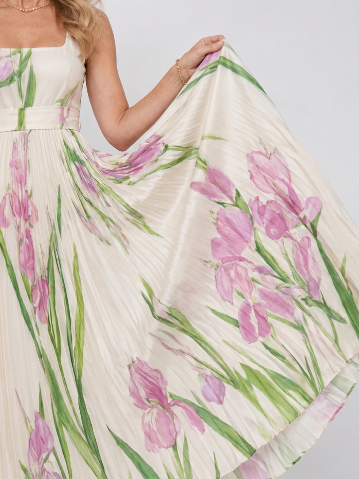 Livia | Sleeveless Pleated Midi Dress
