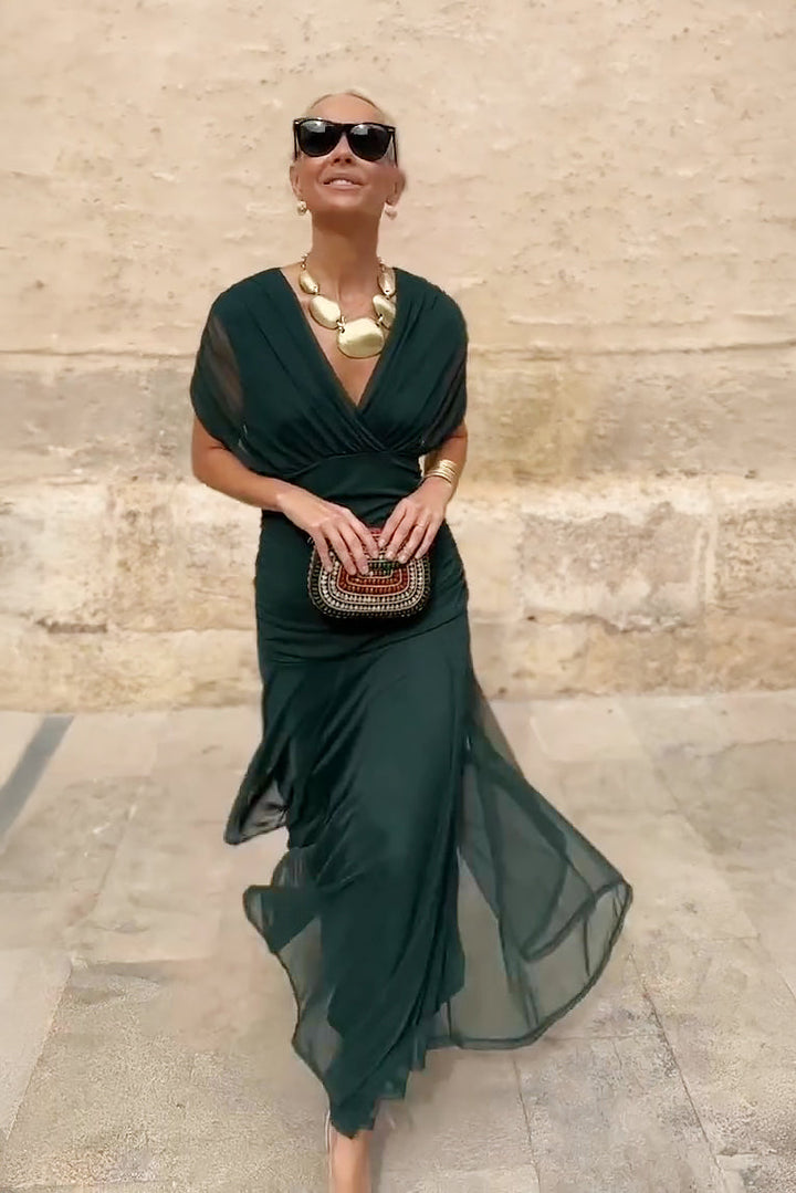 Santana | Elegant V-Neck Maxi Dress