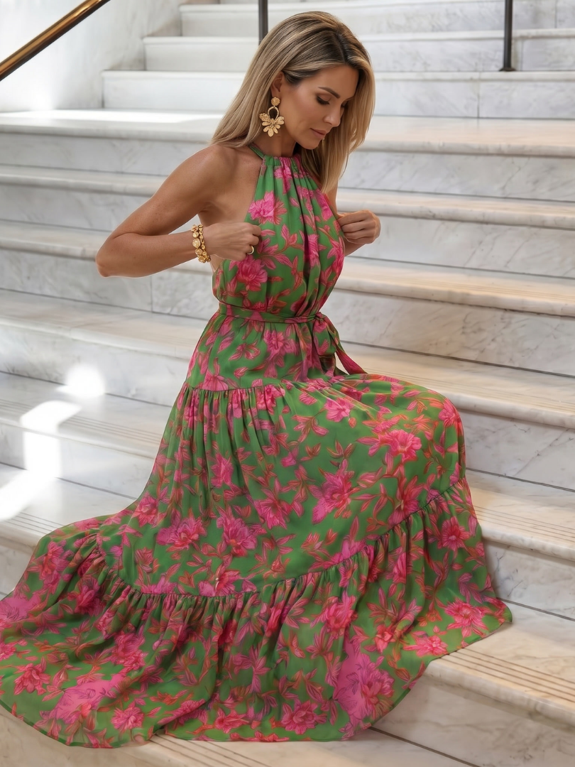 Rosalie | Draped Halter Midi Dress