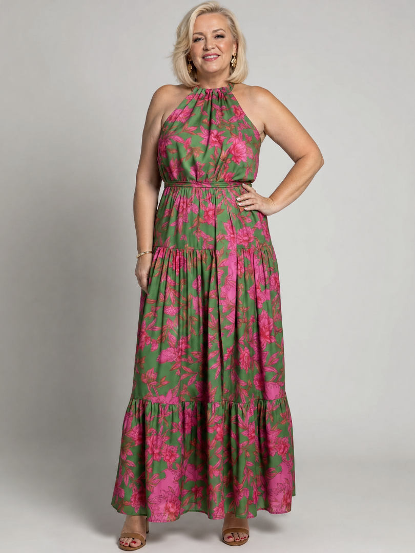 Rosalie | Draped Halter Midi Dress