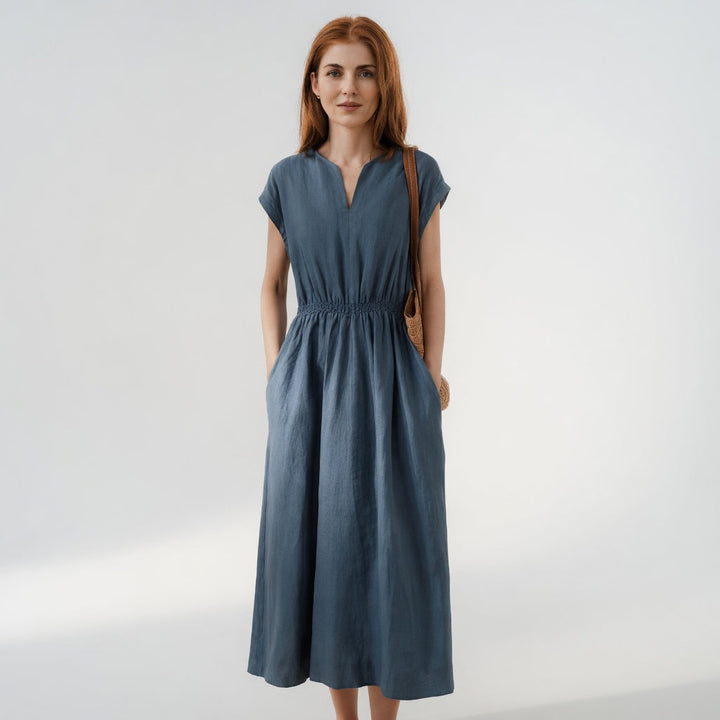 Lina | Flowing Linen-Blend Dress