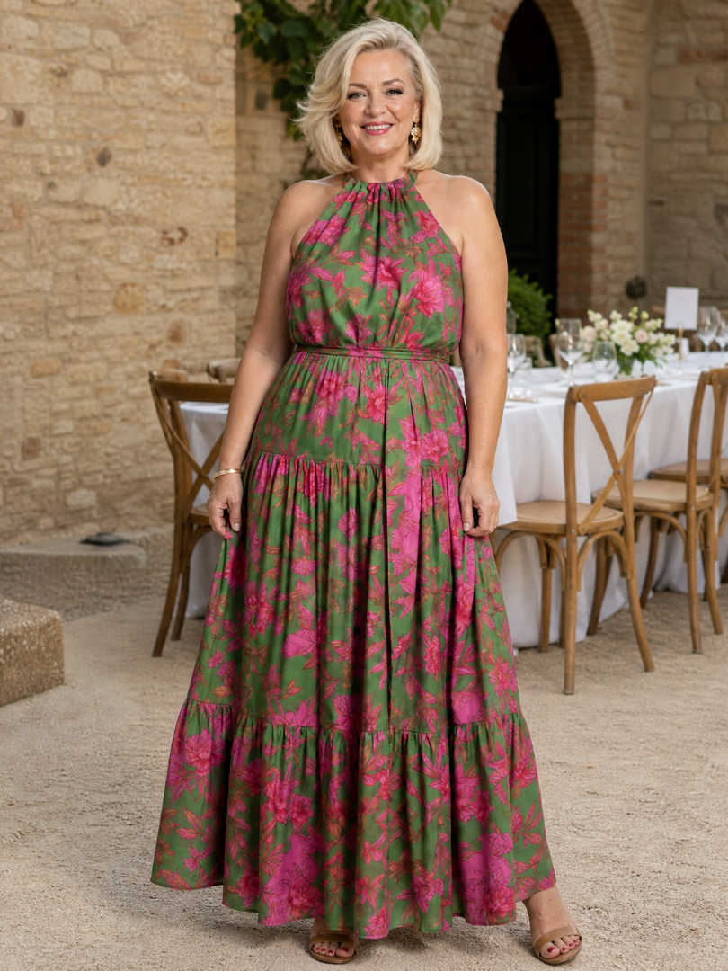 Rosalie | Draped Halter Midi Dress