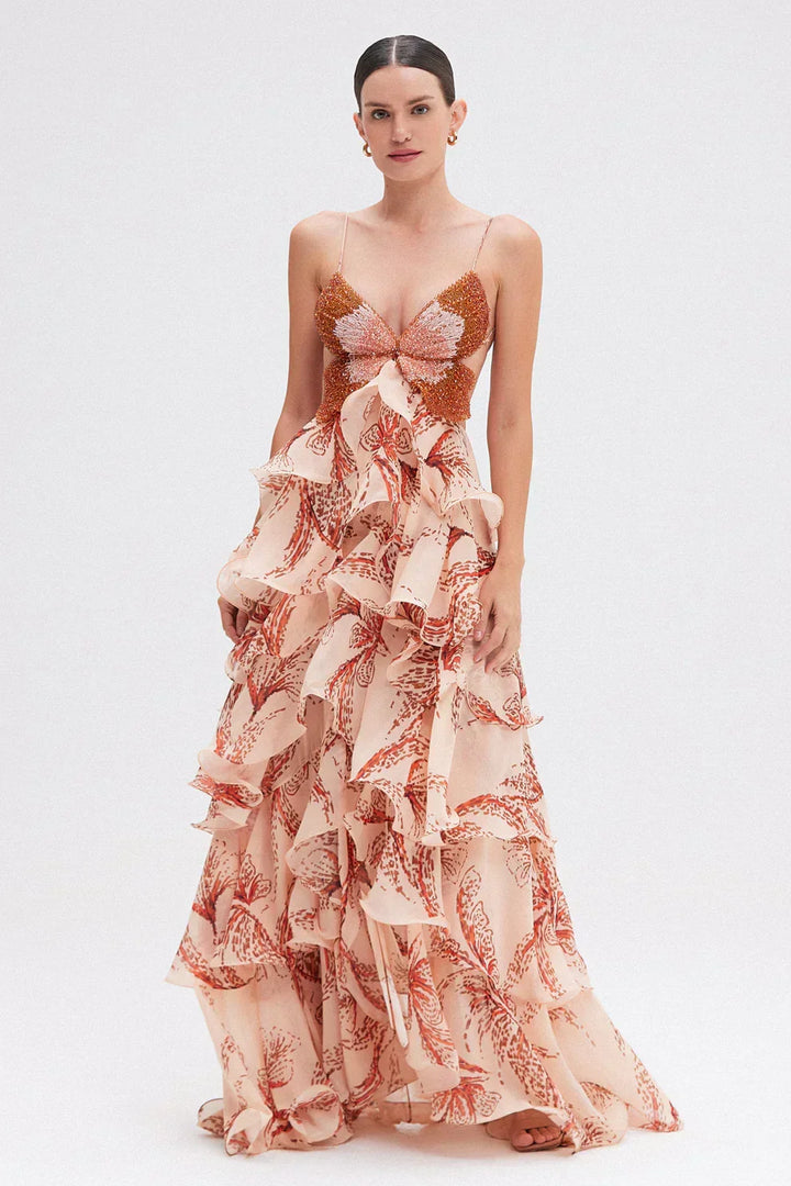 Ibiza | Elegant Ruffle Maxi Dress
