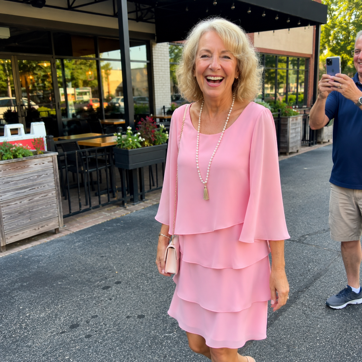 Customer wearing an item from The Whitmore Family