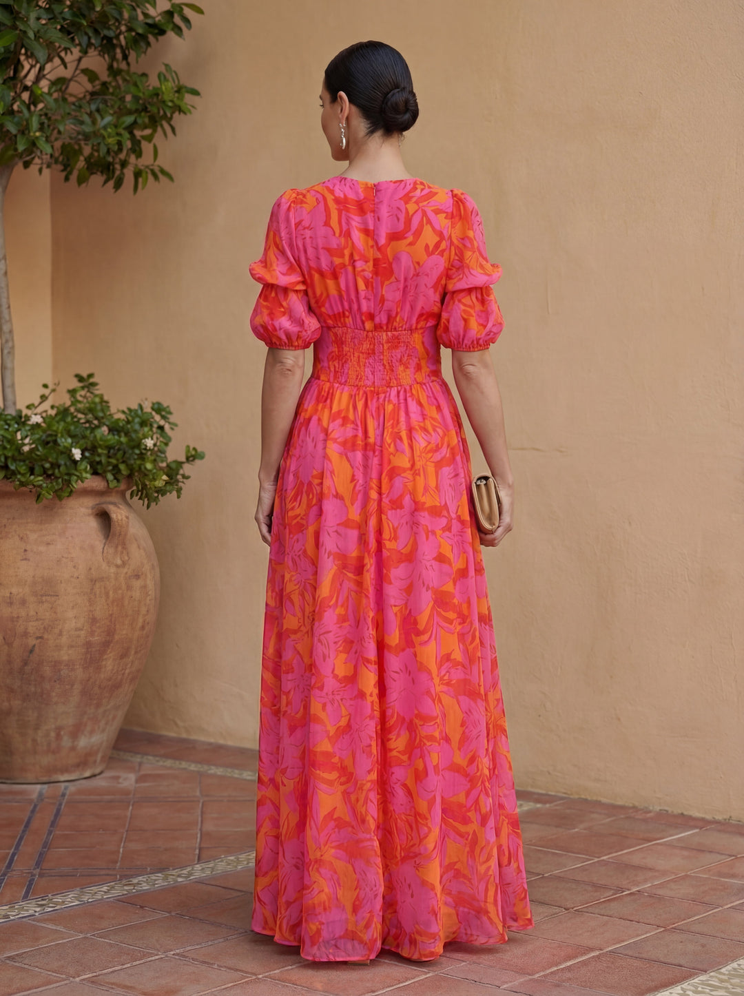 Olvera | Vibrant V-Neck Maxi Dress