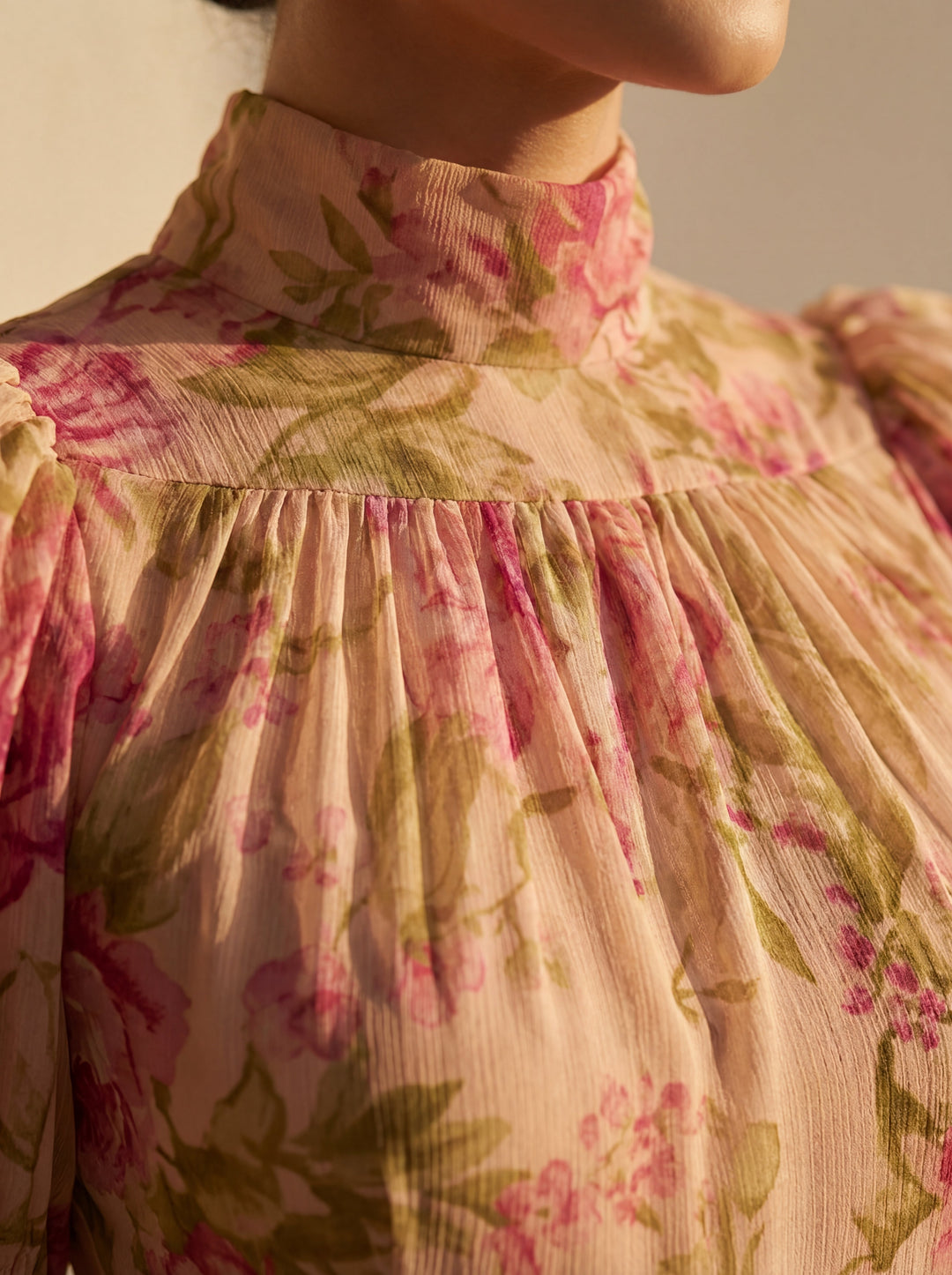 Rosario | Floral Puff-Sleeve Maxi Dress