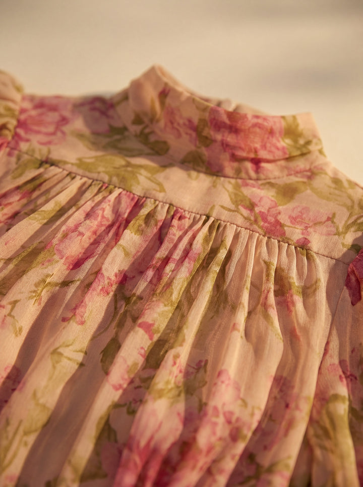 Rosario | Floral Puff-Sleeve Maxi Dress