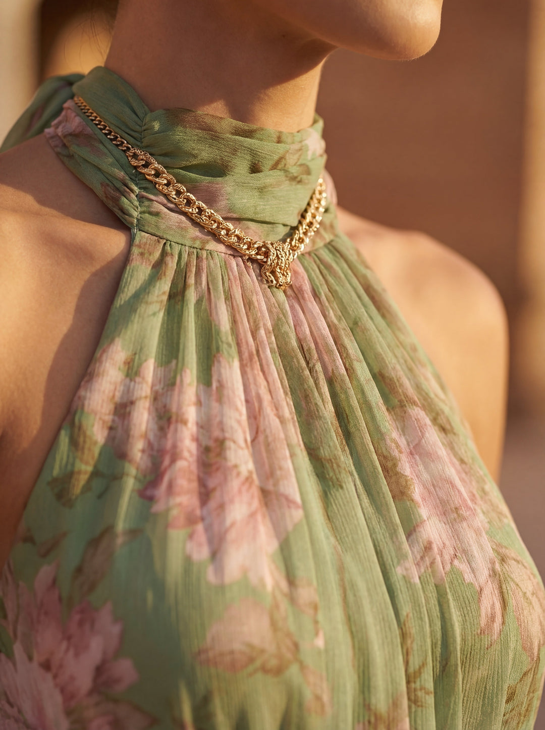 Olivia | Floral Halter Maxi Dress