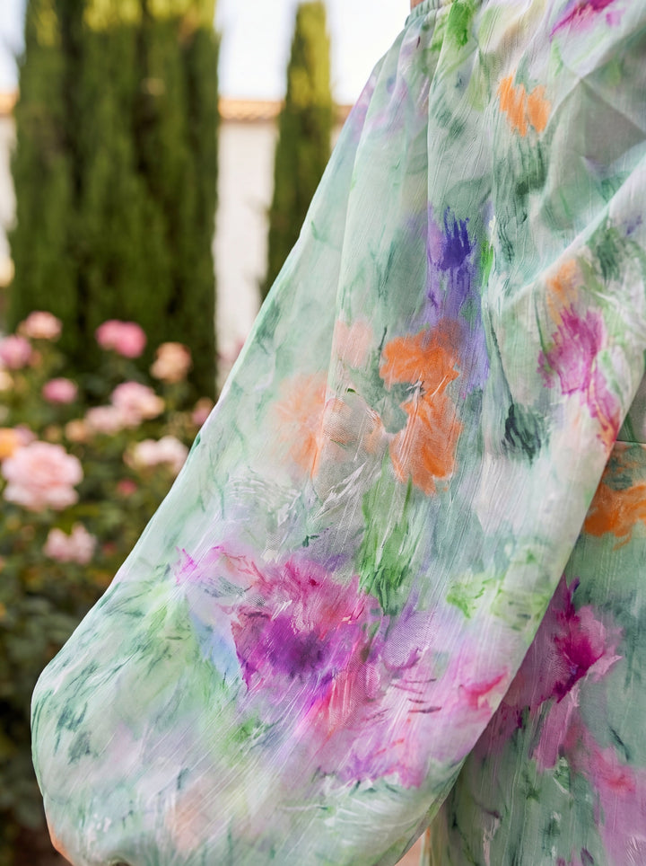 Lindaraja | Watercolour Off-Shoulder Maxi Dress