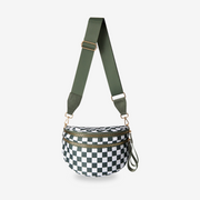 Olive Green & White Checkered