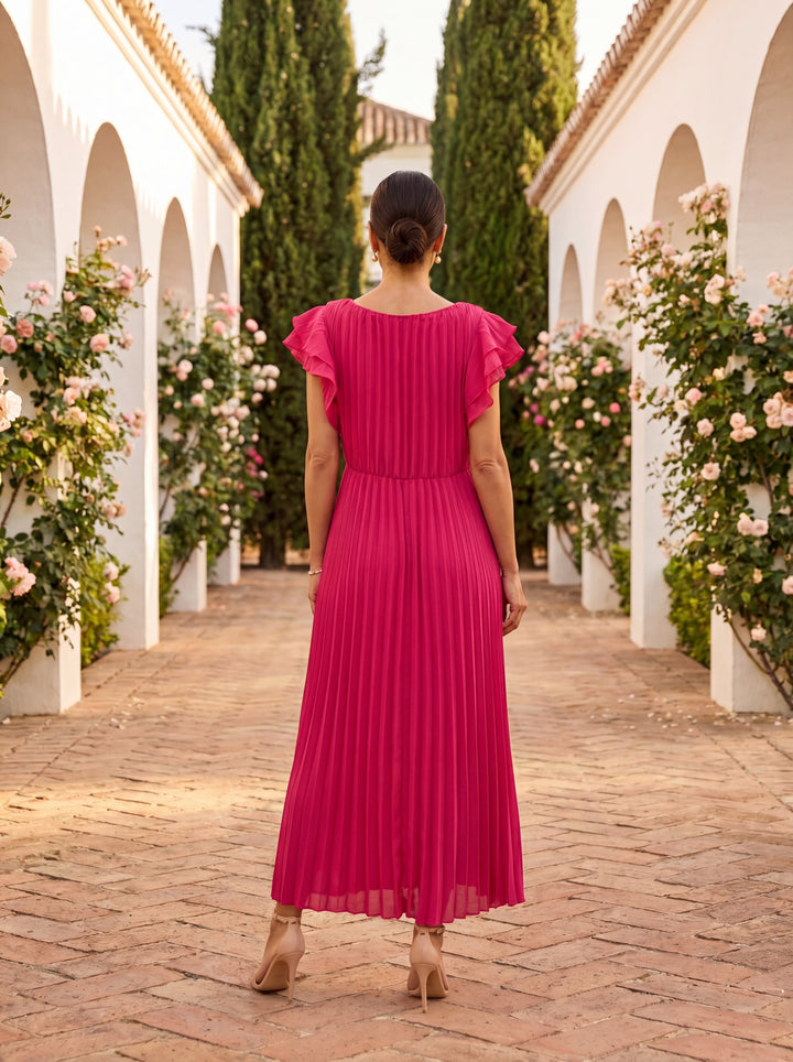 Selena | Pleated Evening Maxi Dress