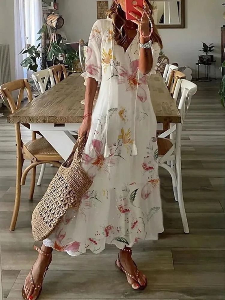 Elodie | Floral Velvet Maxi Dress