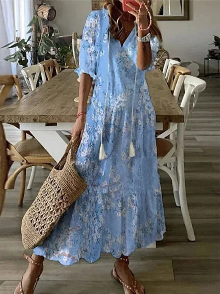 Elodie | Floral Velvet Maxi Dress