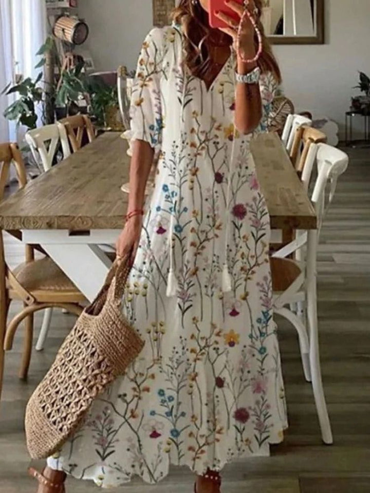 Elodie | Floral Velvet Maxi Dress