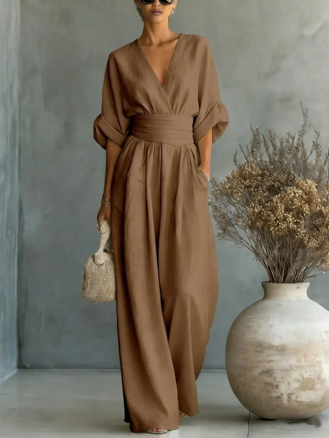 Elena | Open-Back Flowing Maxi Dress