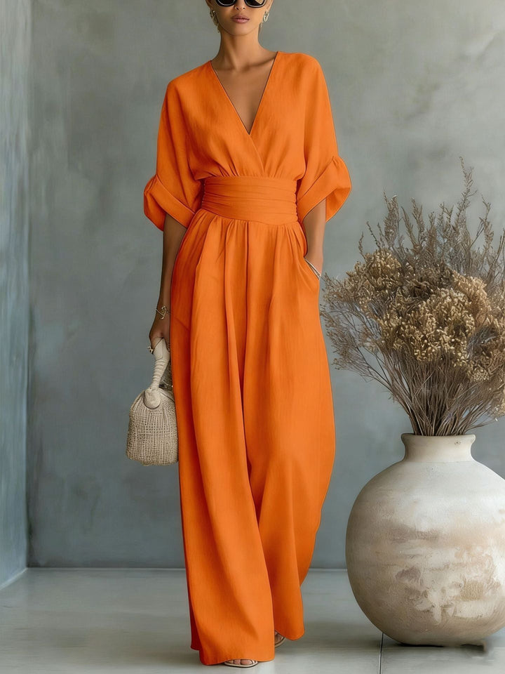 Elena | Open-Back Flowing Maxi Dress