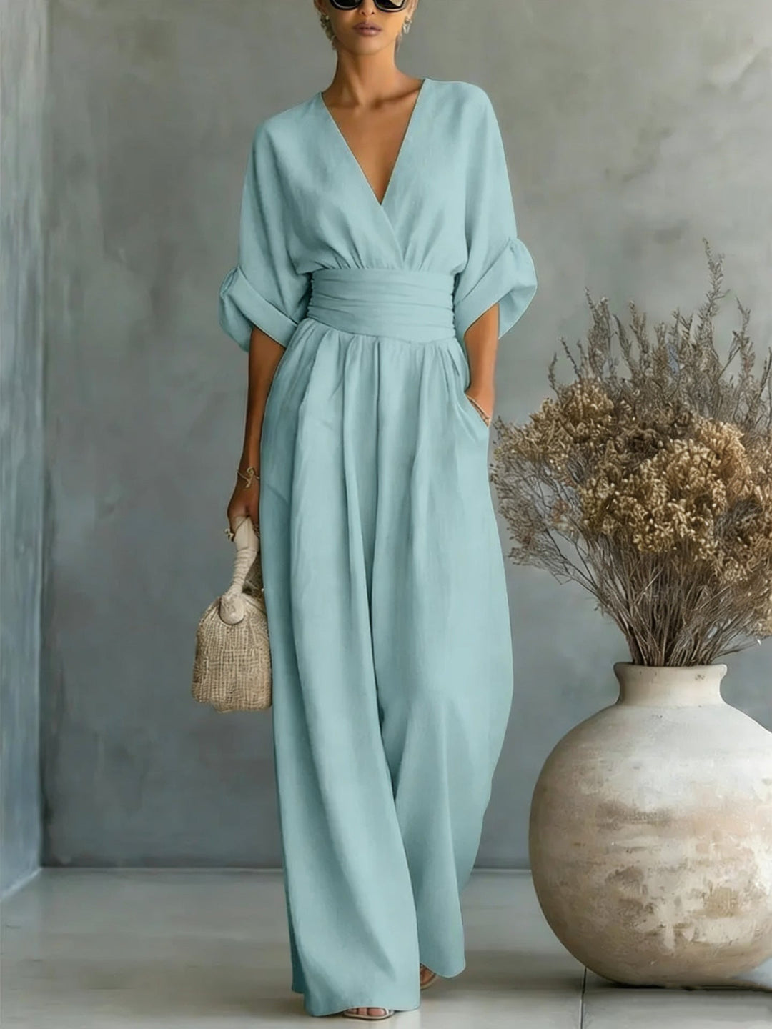 Elena | Open-Back Flowing Maxi Dress