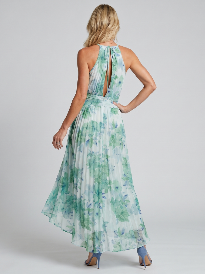 Portia | Pleated Floral Midi Dress