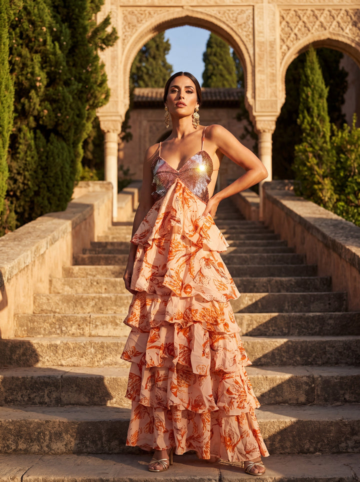 Ibiza | Elegant Ruffle Maxi Dress
