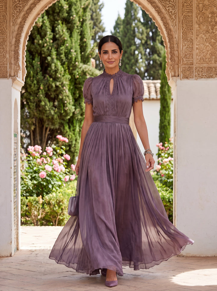Flavia | Elegant Keyhole Maxi Dress