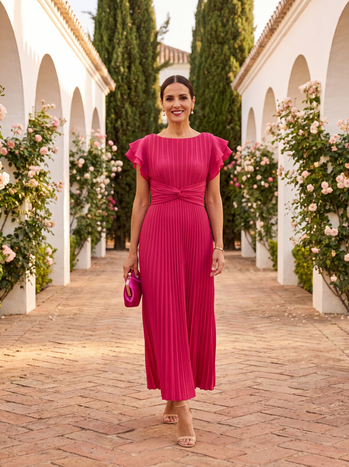 Selena | Pleated Evening Maxi Dress