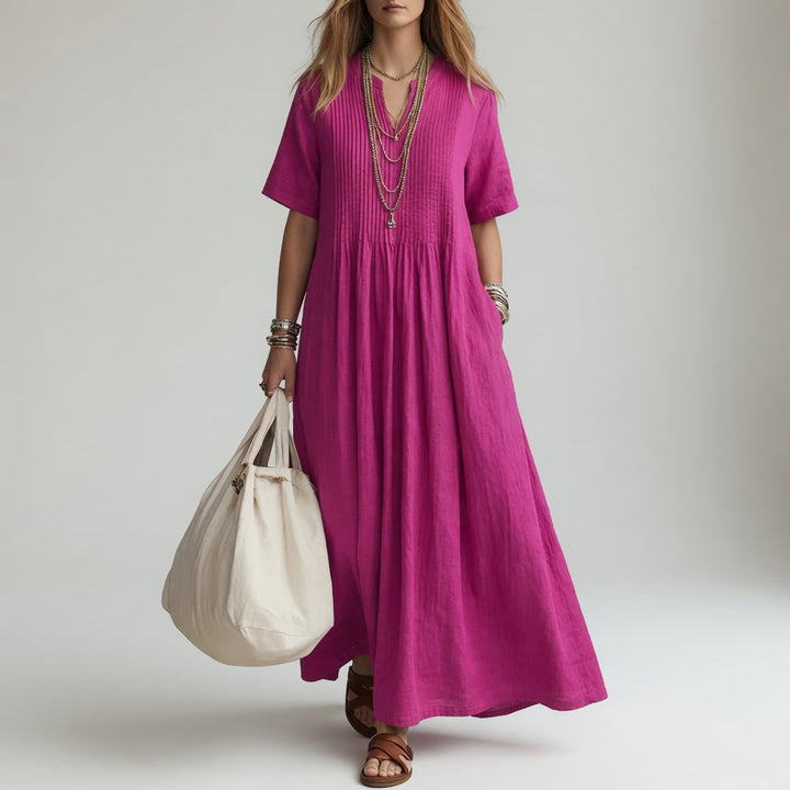 Pelagie | Cotton V-Neck Maxi Dress