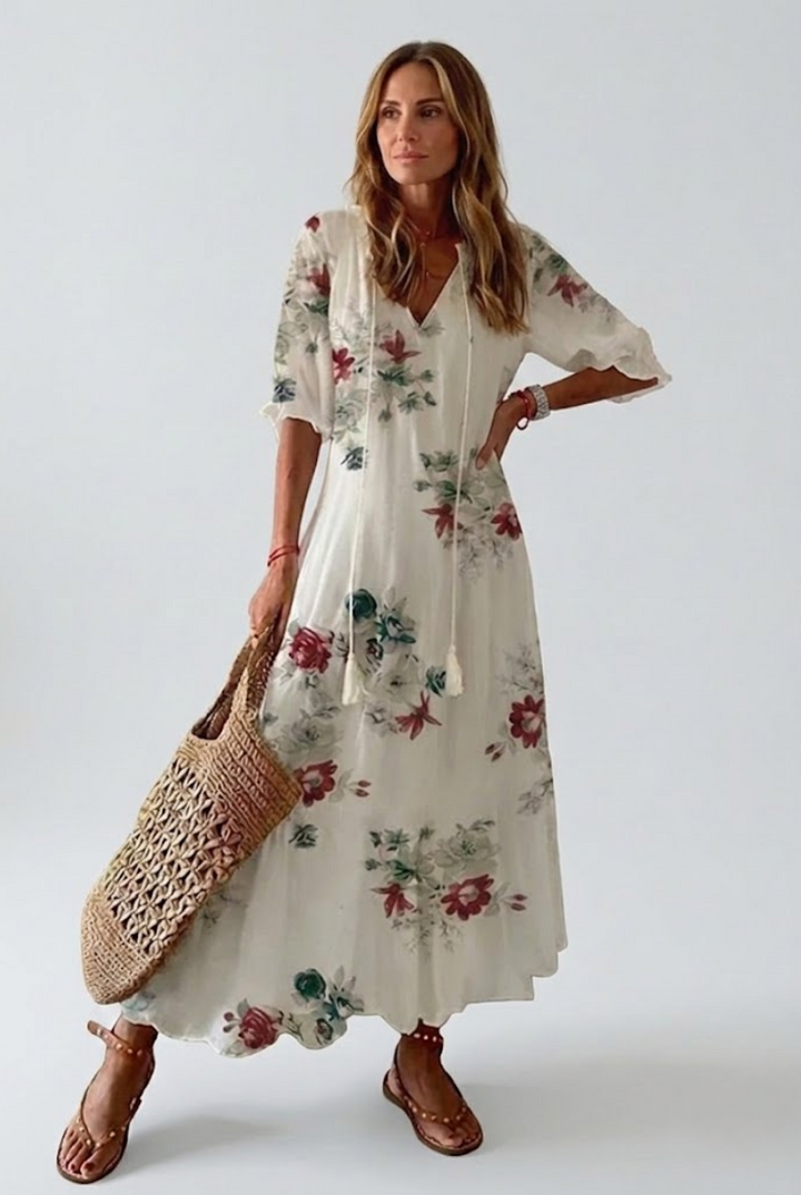 Elodie | Floral Velvet Maxi Dress
