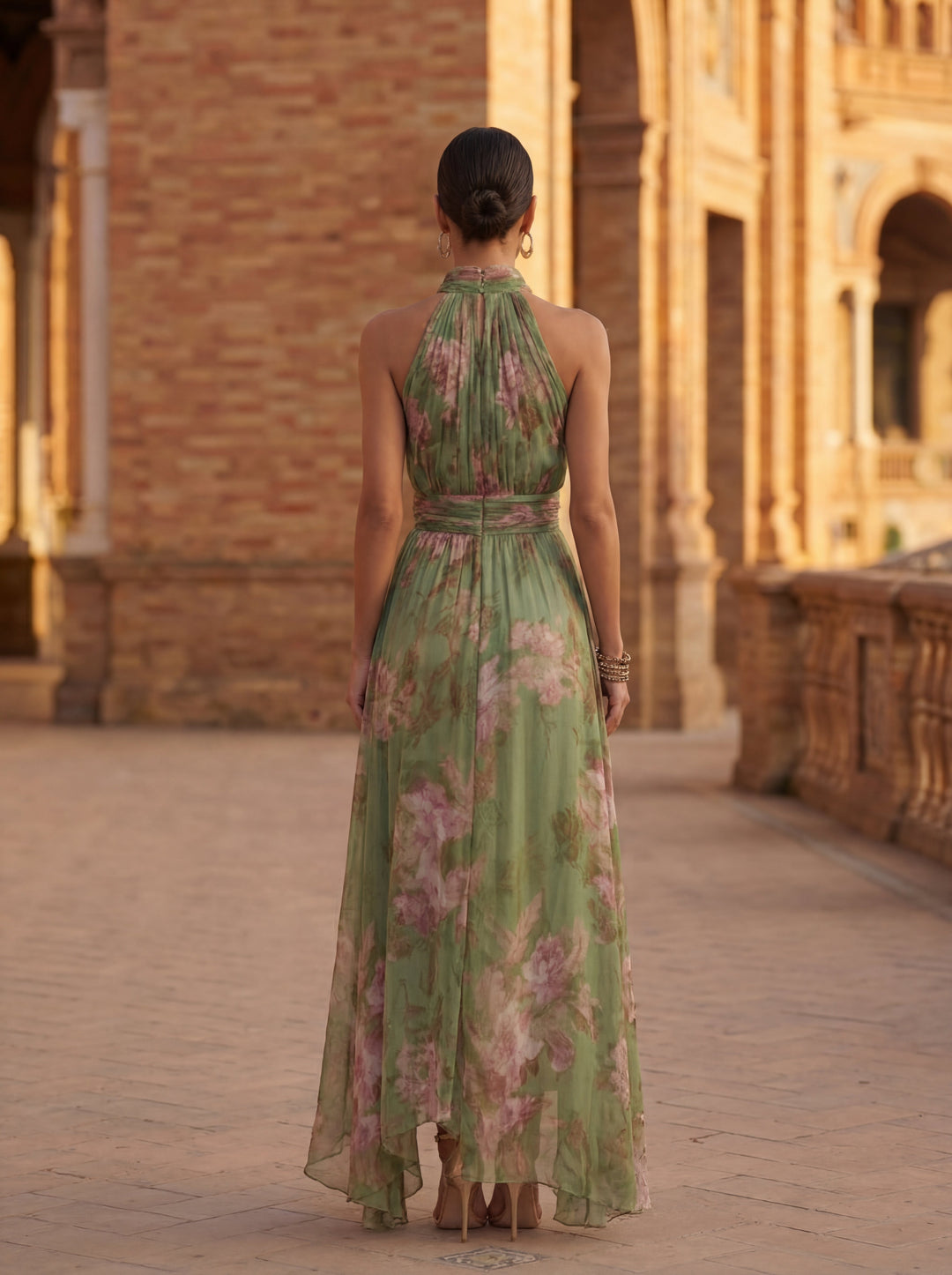 Olivia | Floral Halter Maxi Dress