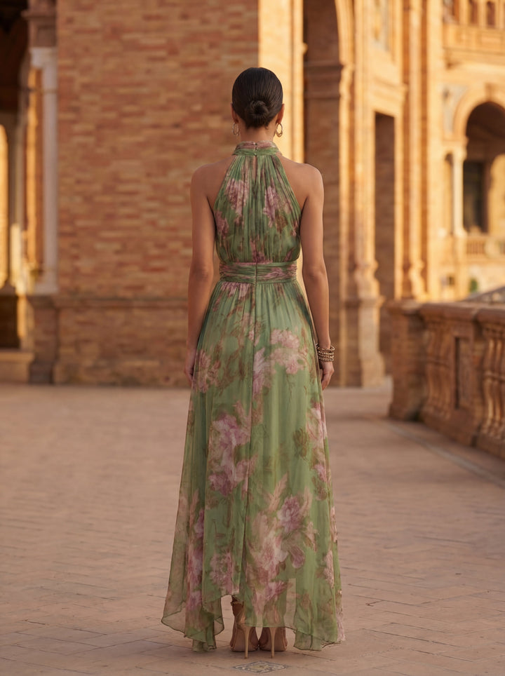 Olivia | Floral Halter Maxi Dress