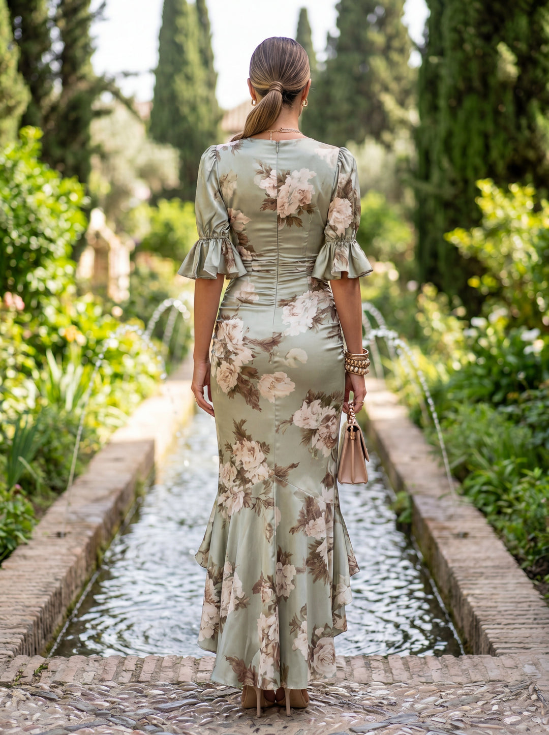Ana | Asymmetric Satin Maxi Dress