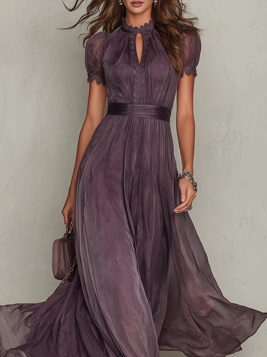 Flavia | Elegant Keyhole Maxi Dress