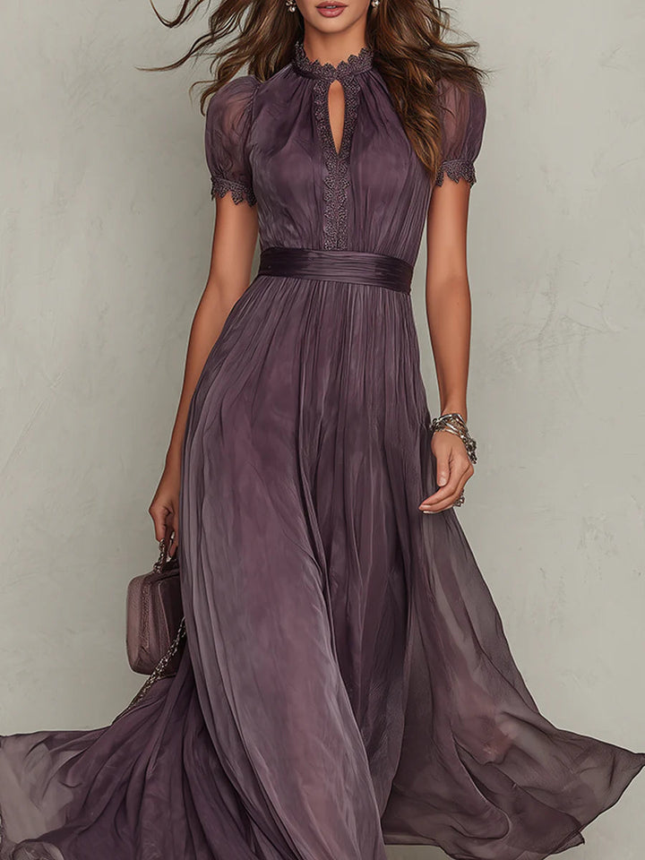 Flavia | Elegant Keyhole Maxi Dress