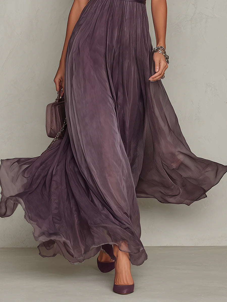 Flavia | Elegant Keyhole Maxi Dress