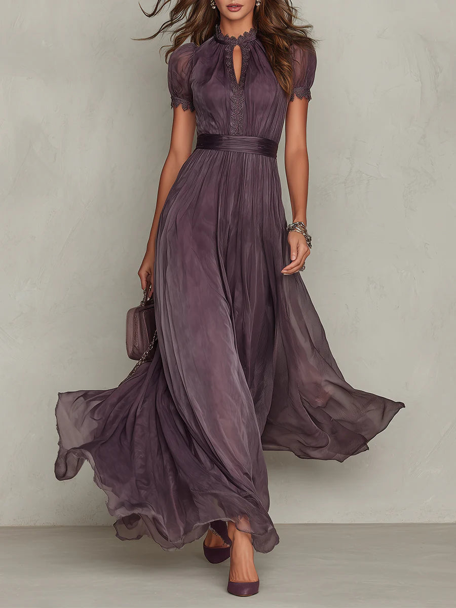 Flavia | Elegant Keyhole Maxi Dress