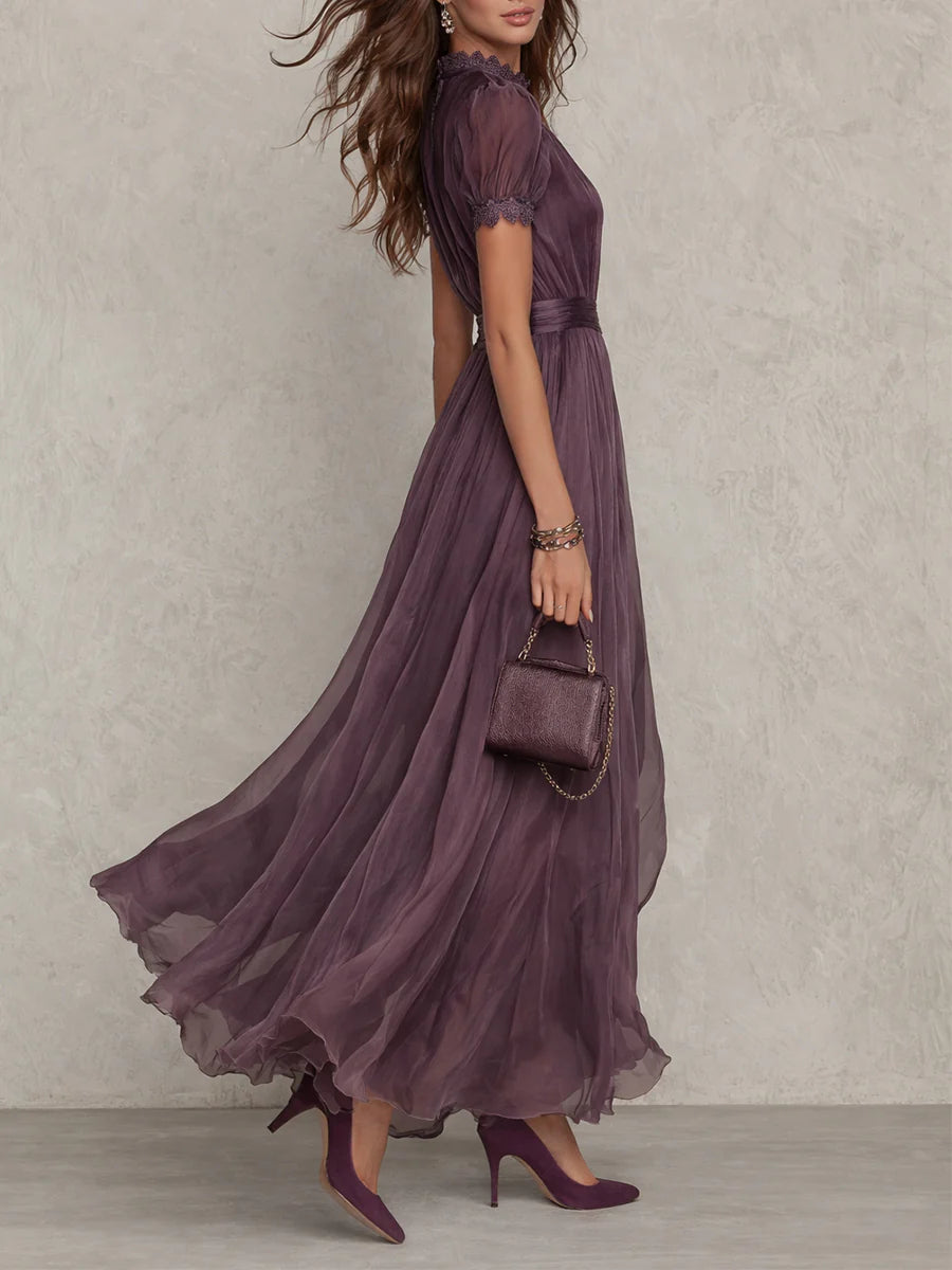 Flavia | Elegant Keyhole Maxi Dress